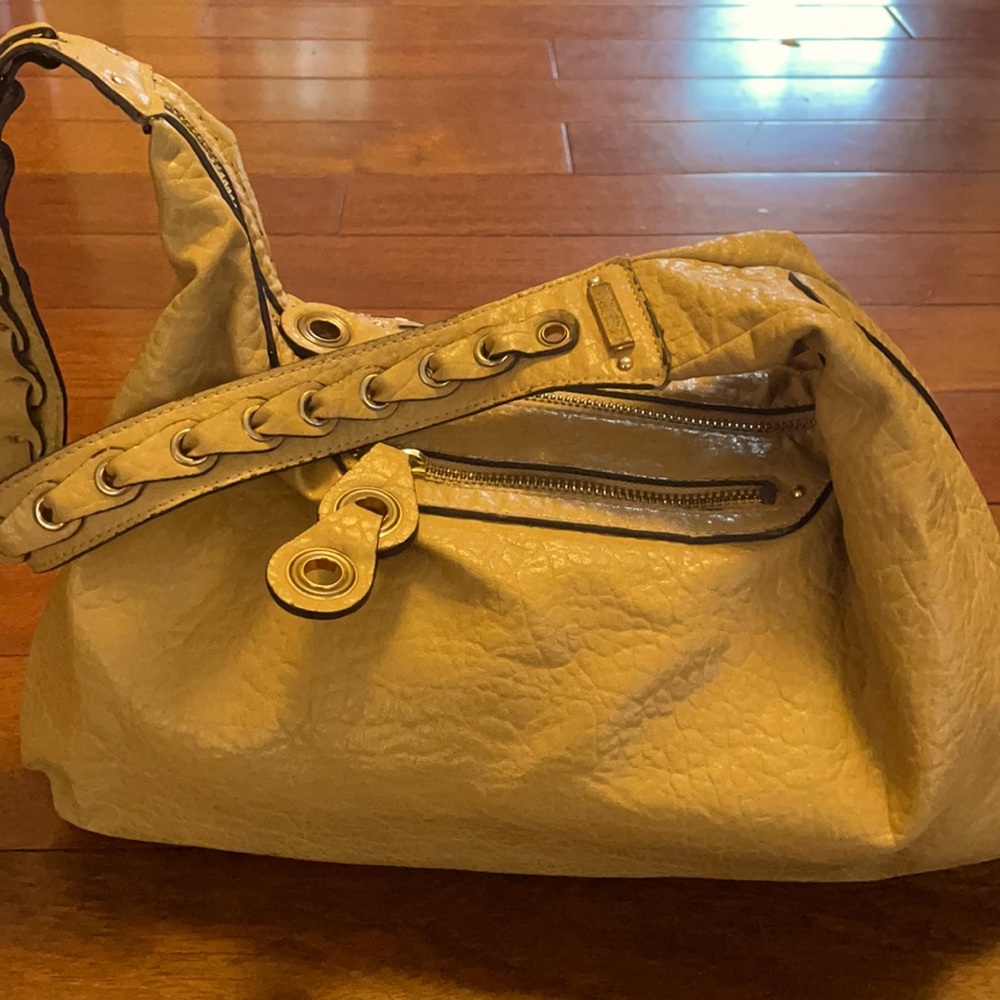 Camel colored handbag